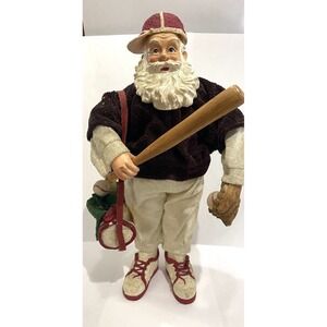 Possible Dreams Santa Baseball Fan Clothtique Baseball Santa Figurine 11" Tall